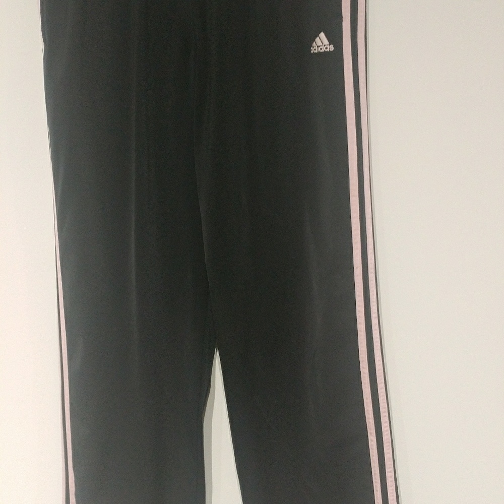Adidas Black and Pink Track Pants